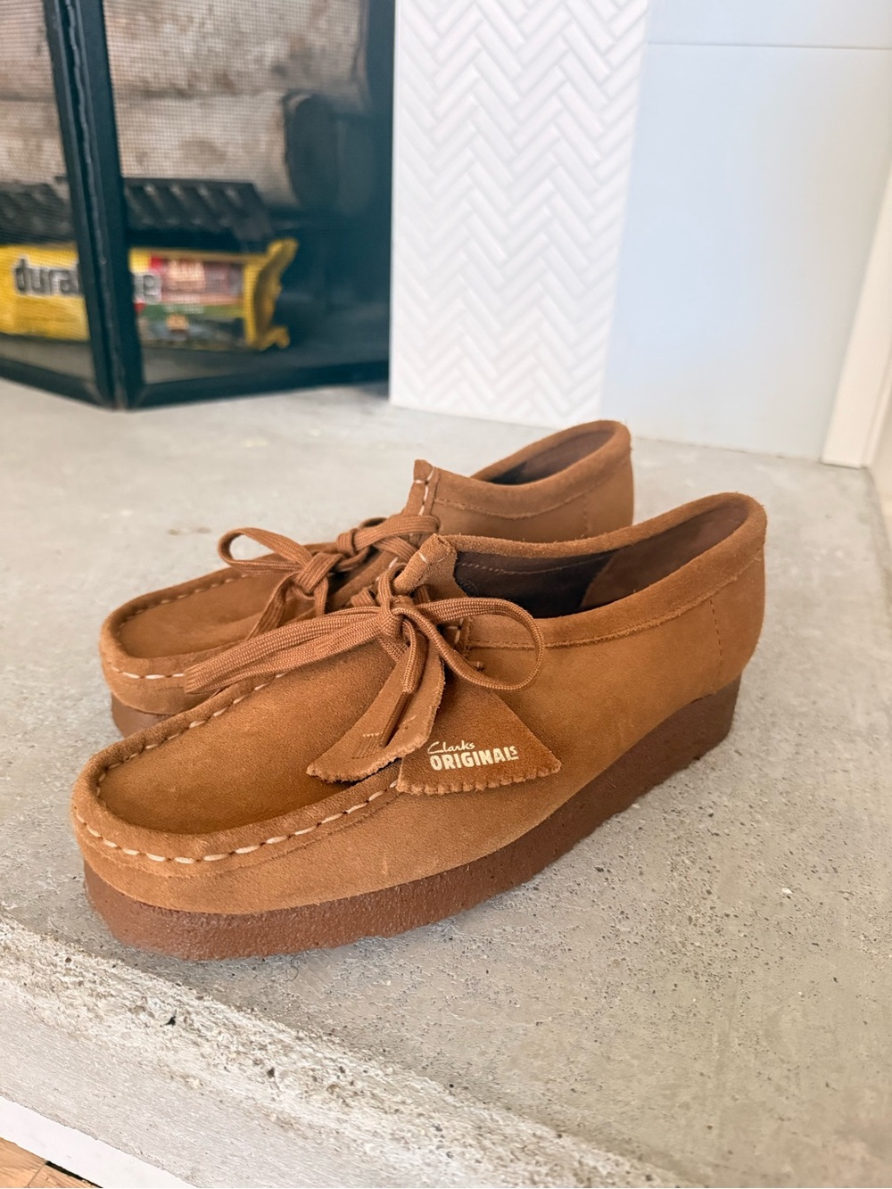 Clarks Originals Women's Moccasin Platform Shoes - Chestnut Brown Suede